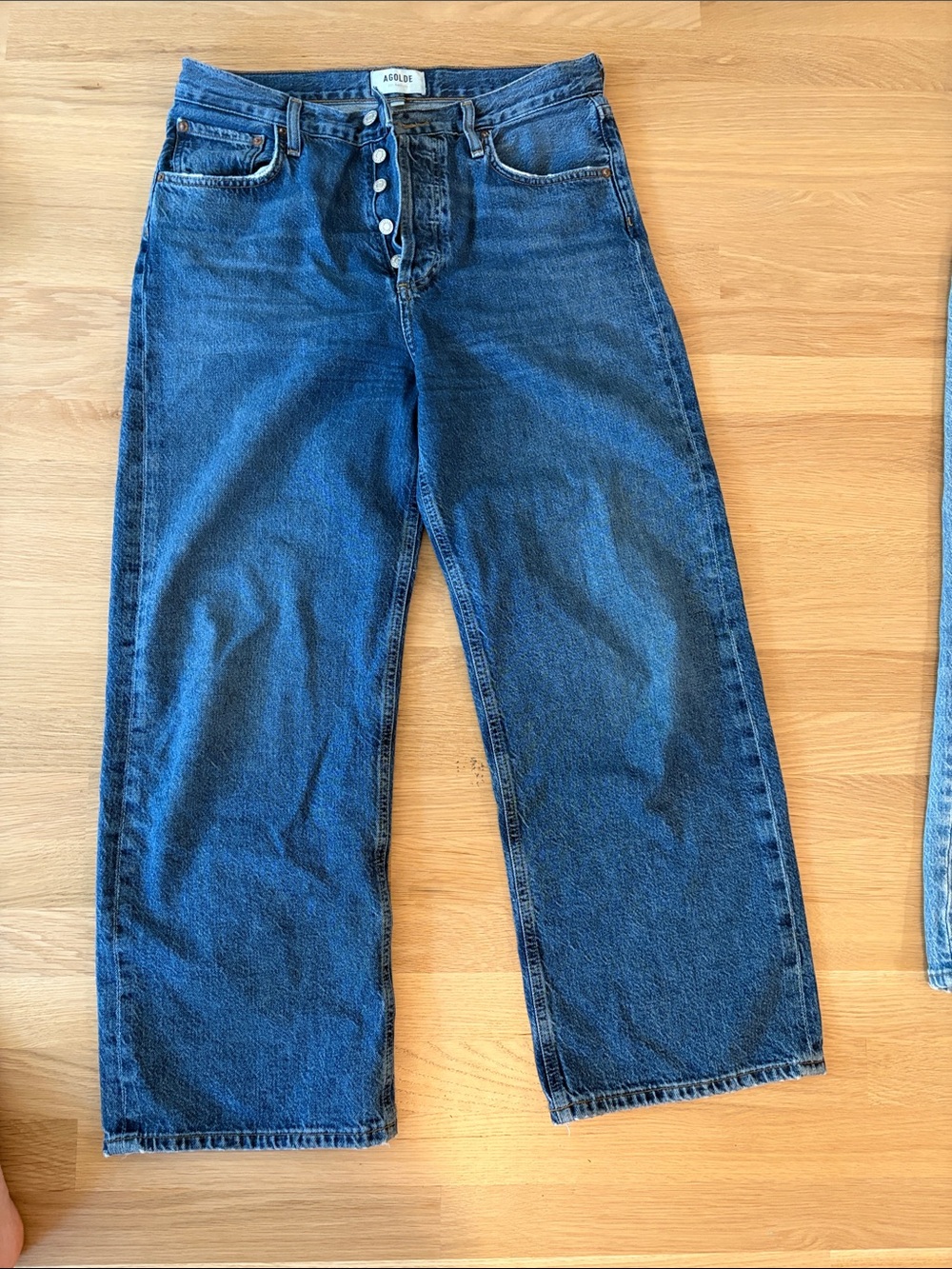 Agolde Men’s Straight-Leg Jeans in Dark Blue Denim